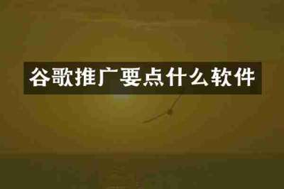 谷歌推广要点什么软件