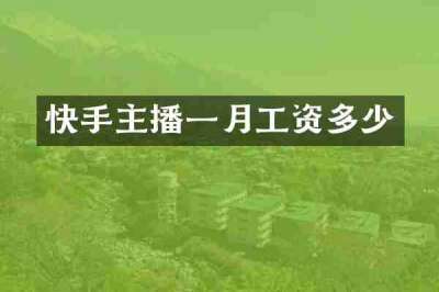 快手主播一月工资多少