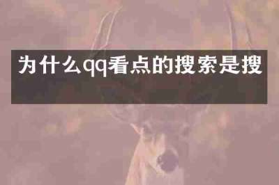 为什么qq看点的搜索是搜狗