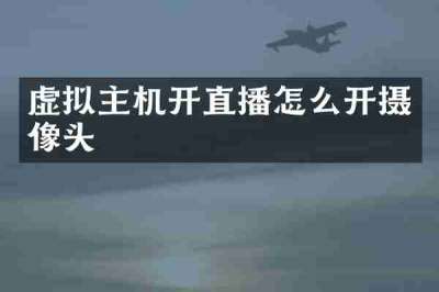 虚拟主机开直播怎么开摄像头