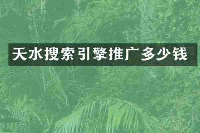 天水搜索引擎推广多少钱