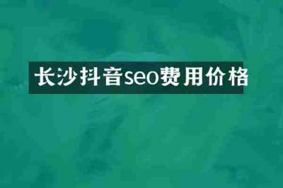 长沙抖音seo费用价格