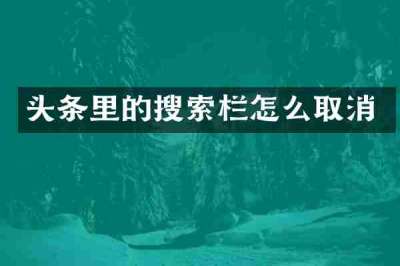 头条里的搜索栏怎么取消