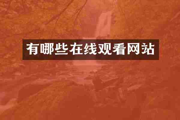 有哪些在线观看网站