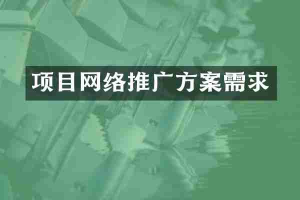 项目网络推广方案需求