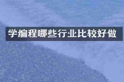 学编程哪些行业比较好做