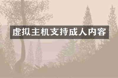 虚拟主机支持成人内容