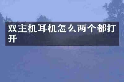 双主机耳机怎么两个都打开