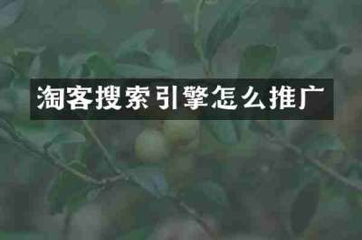 淘客搜索引擎怎么推广
