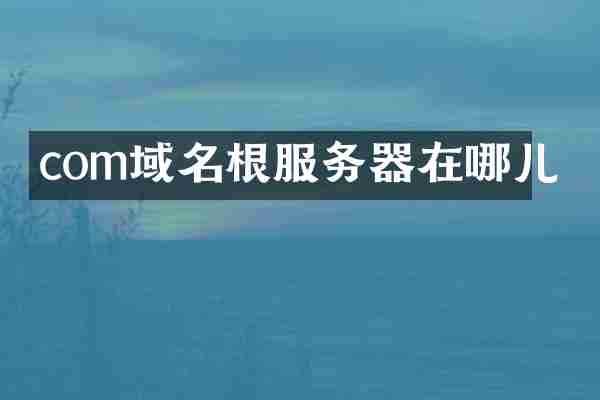 com域名根服务器在哪儿