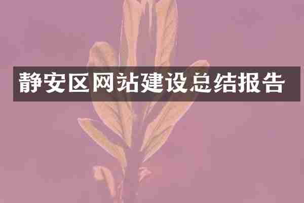 静安区网站建设总结报告