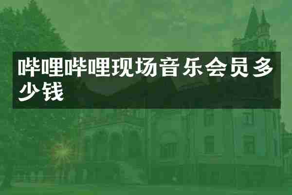 哔哩哔哩现场音乐会员多少钱