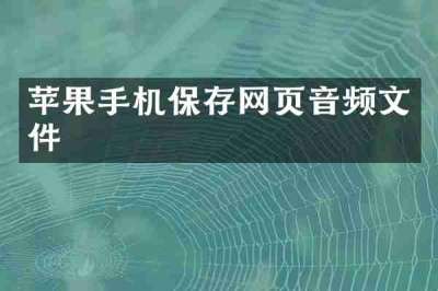 苹果手机保存网页音频文件