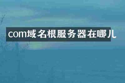 com域名根服务器在哪儿