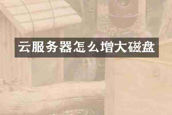 云服务器怎么增大磁盘
