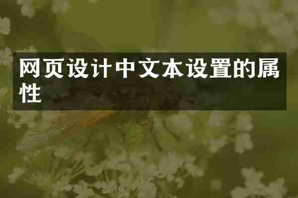 网页设计中文本设置的属性