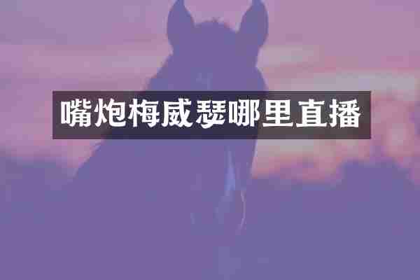 嘴炮梅威瑟哪里直播