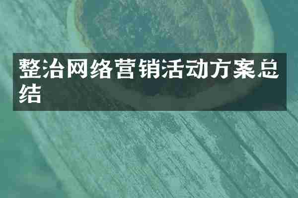 整治网络营销活动方案总结