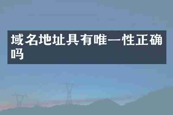 域名地址具有唯一性正确吗
