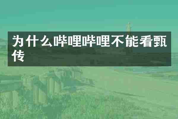 为什么哔哩哔哩不能看甄嬛传