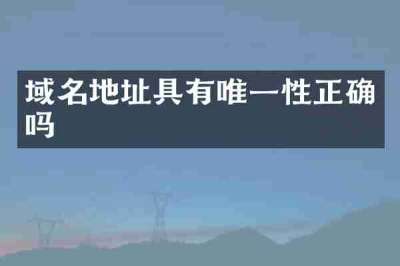 域名地址具有唯一性正确吗