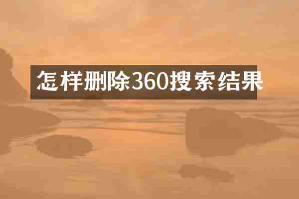 怎样删除360搜索结果