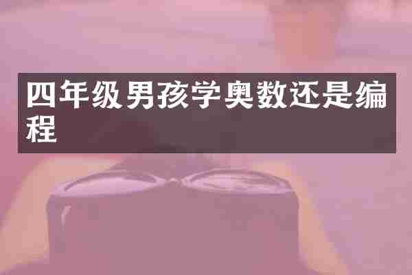 四年级男孩学奥数还是编程
