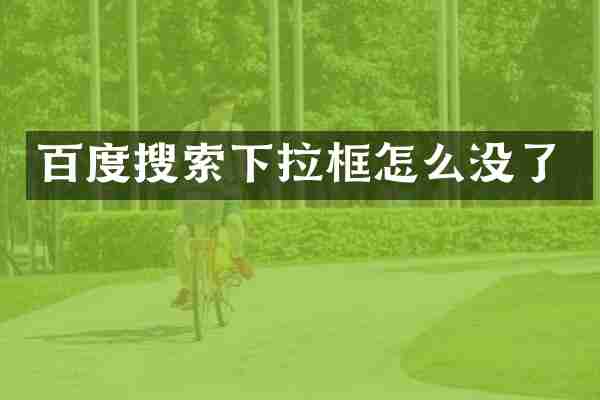 百度搜索下拉框怎么没了
