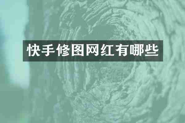 快手修图网红有哪些