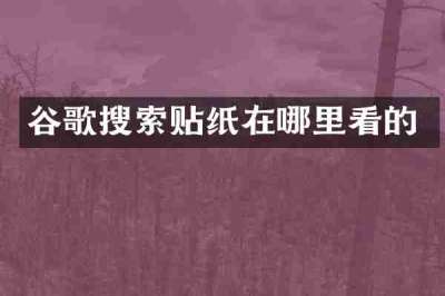 谷歌搜索贴纸在哪里看的