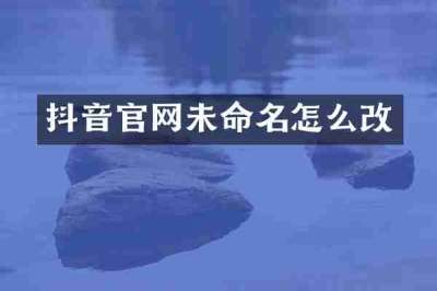 抖音官网未命名怎么改