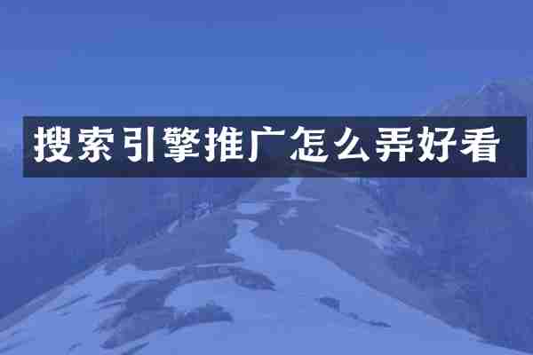 搜索引擎推广怎么弄好看