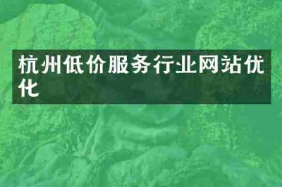 杭州低价服务行业网站优化