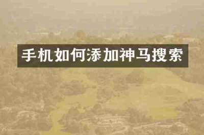手机如何添加神马搜索