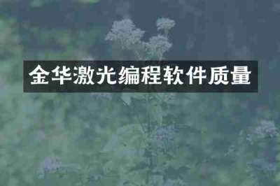 金华激光编程软件质量
