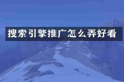 搜索引擎推广怎么弄好看