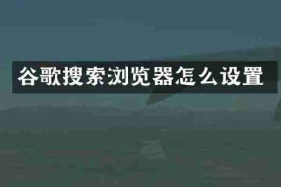 谷歌搜索浏览器怎么设置