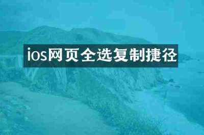 ios网页全选复制捷径
