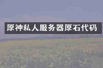 原神私人服务器原石代码