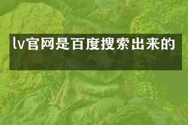 lv官网是百度搜索出来的吗