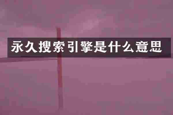 永久搜索引擎是什么意思