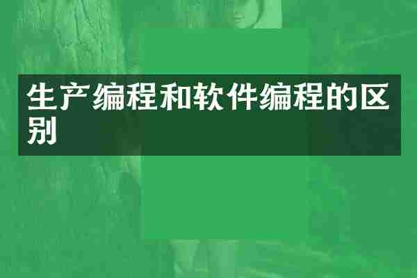 生产编程和软件编程的区别