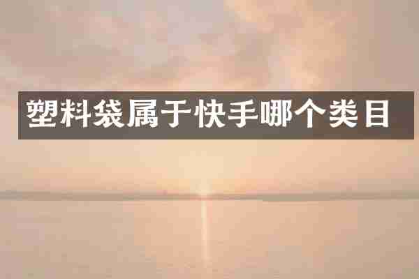 塑料袋属于快手哪个类目