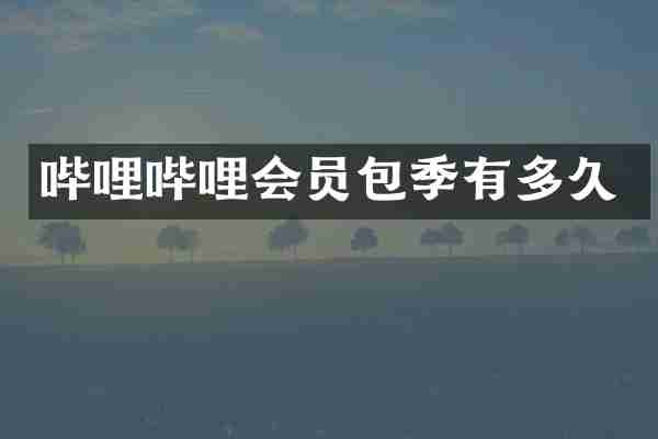 哔哩哔哩会员包季有多久