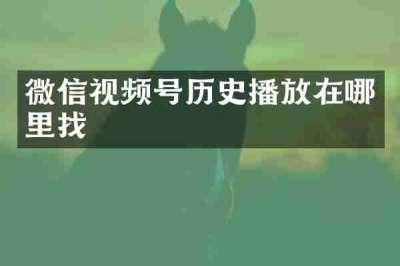 微信视频号历史播放在哪里找