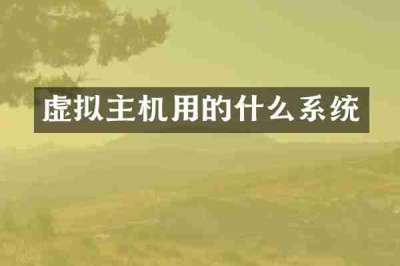 虚拟主机用的什么系统