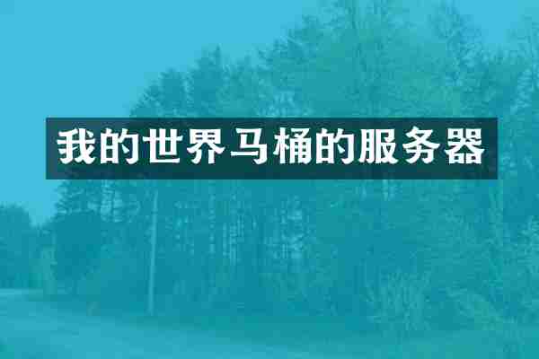 我的世界马桶的服务器