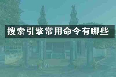 搜索引擎常用命令有哪些