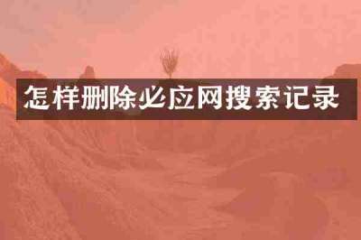 怎样删除必应网搜索记录