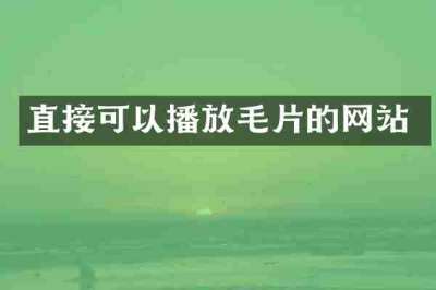 直接可以播放毛片的网站